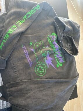 Westside Originals motocross Hoodie with Neon Green & Purple Motorcycle Graphic